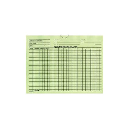 Asp A/P Voucher EnvelopeGeneral Accounting Style, 9"X12", 100 Perpk:Green Pk 5472